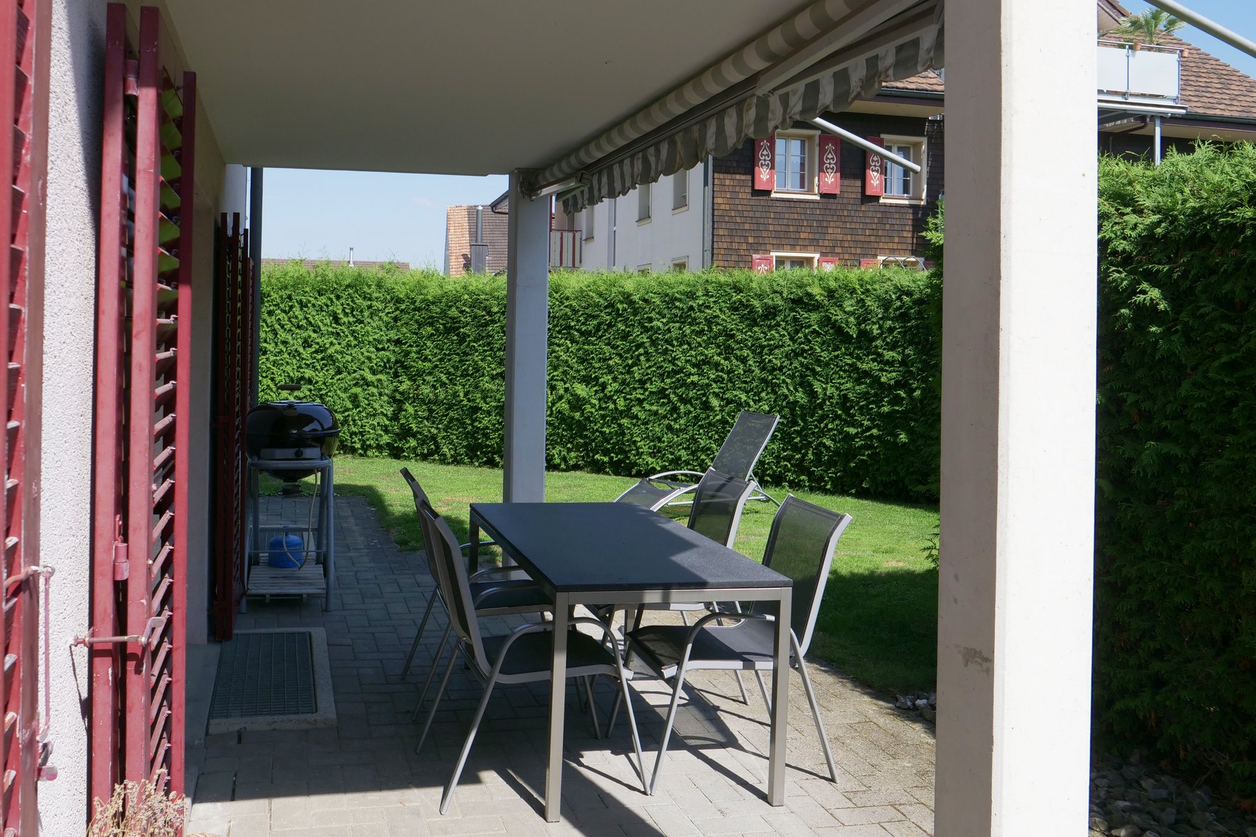 Gartensitzplatz der Wohnung in Gunzwil