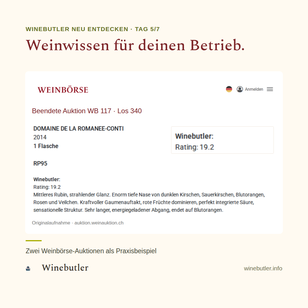 Weinbörse-Los 340: Romanée-Saint-Vivant 2014, Winebutler-Beschreibung und Rating 19.2.